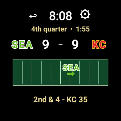 American Football Live View emulator capture
